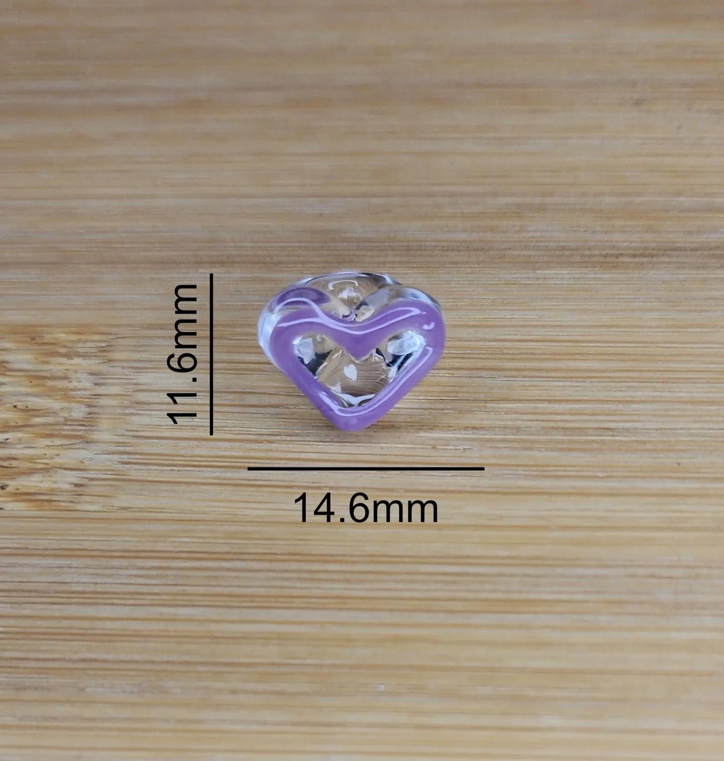 Purple Heart Glass Loc Bead