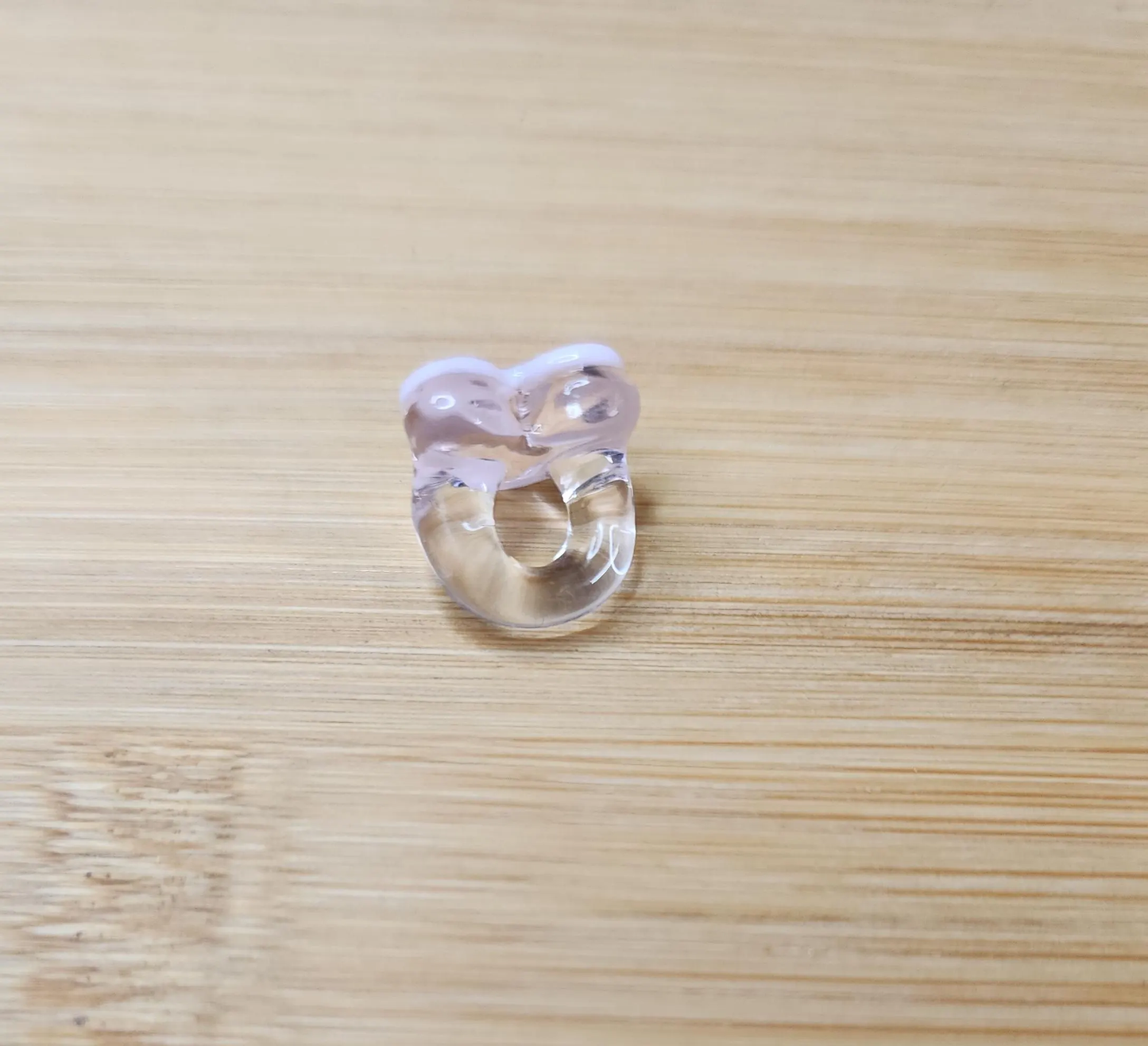 Pink Heart Glass Loc Bead