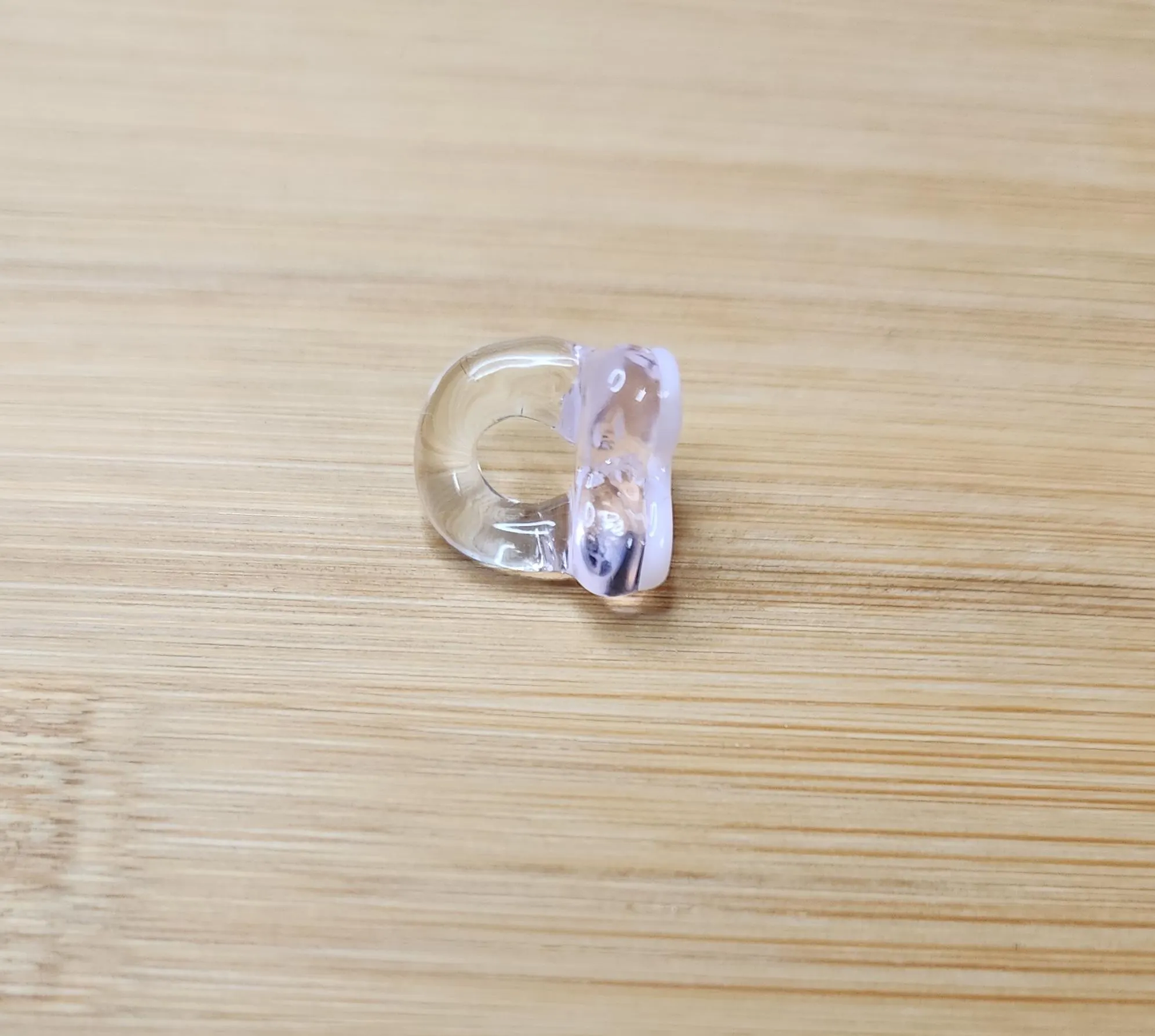 Pink Heart Glass Loc Bead