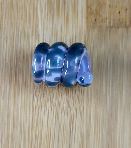 Blue & Lilac Coil Glass Loc Bead