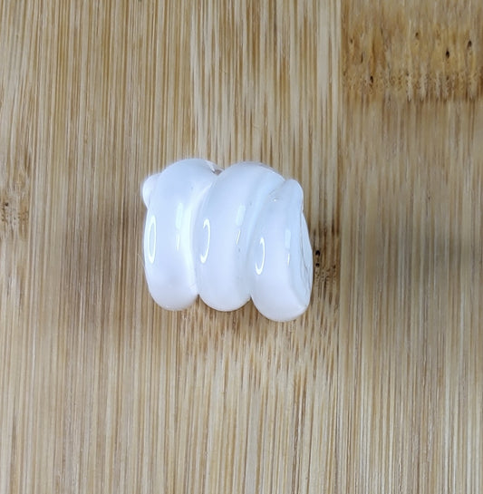 White Coil Glass Loc Bead