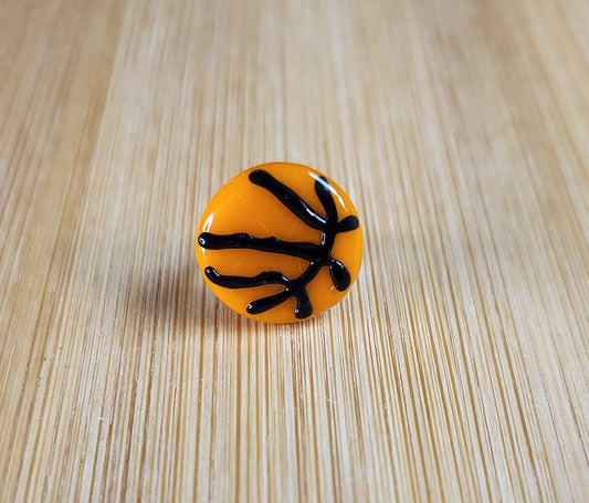 Basketball Glass Loc Bead