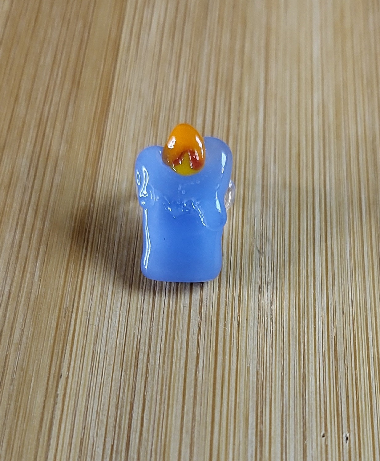 Blue Candle Glass Loc Bead