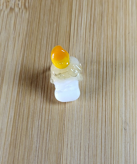 White Candle Glass Loc Bead #2