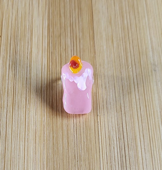 Pink Candle Glass Loc Bead