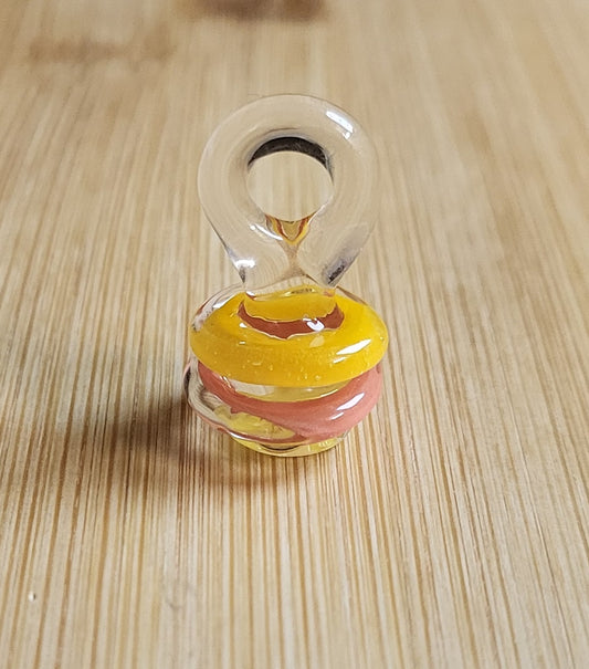 Orange Pink Yellow Honey Cone Glass Loc Bead