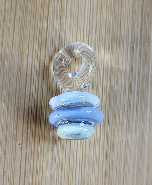 Blue Lilac Green Honey Cone Glass Loc Bead