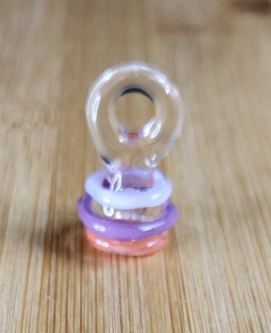 Pink Lilac Orange Honey Cone Glass Loc Bead