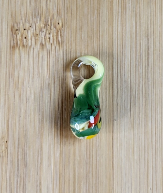 Yellow & Green Tear Drop Glass Loc Bead