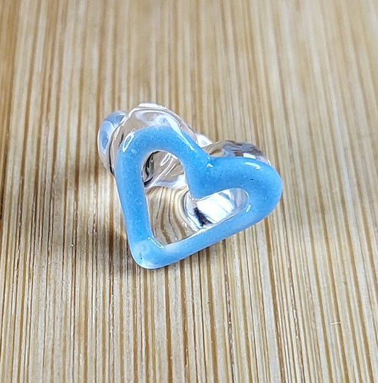 Blue Heart #1 Glass Loc Bead