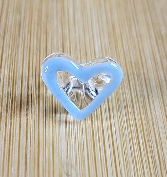 Blue Heart #2 Glass Loc Bead