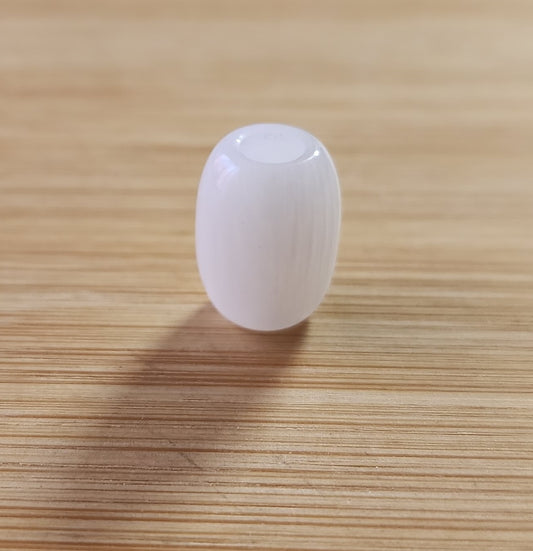 15 White Barrel Resin Loc Bead