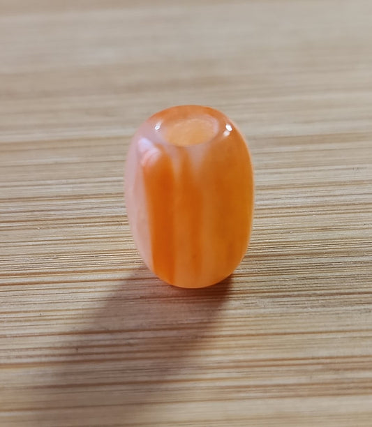 15 Orange Barrel Resin Loc Bead