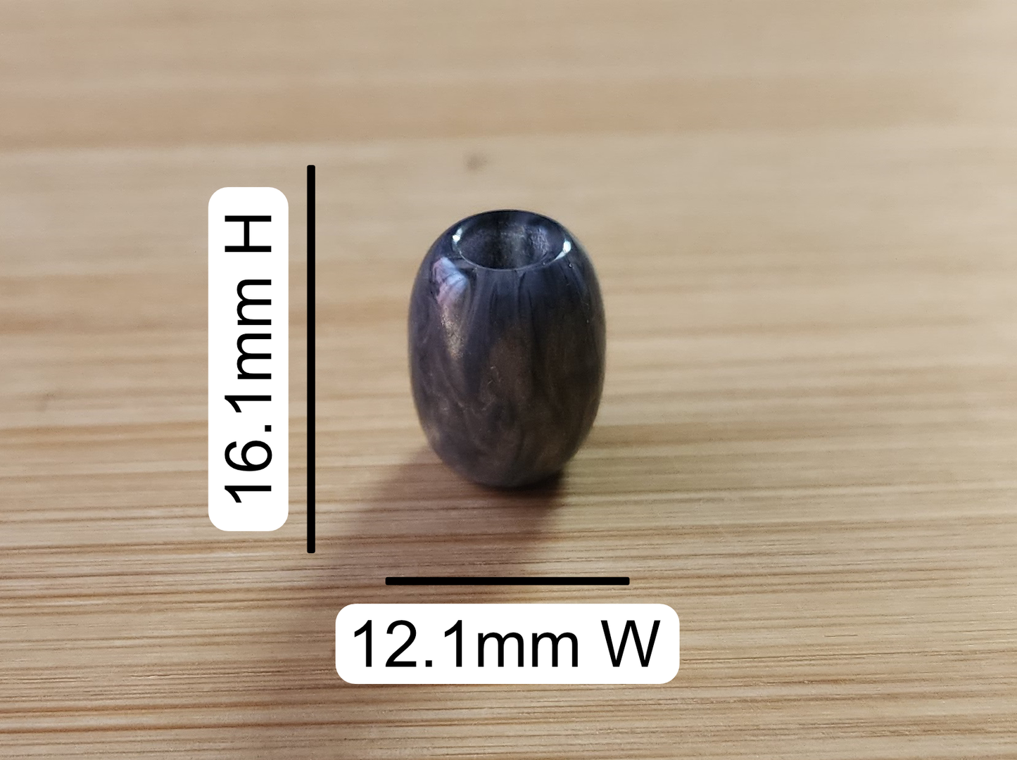 15 Marble Barrel Resin Loc Bead