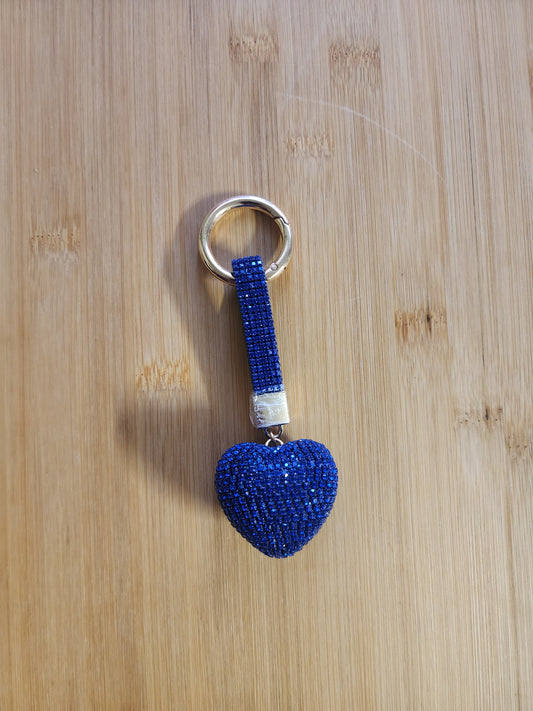 Rhinestone Heart Keychain