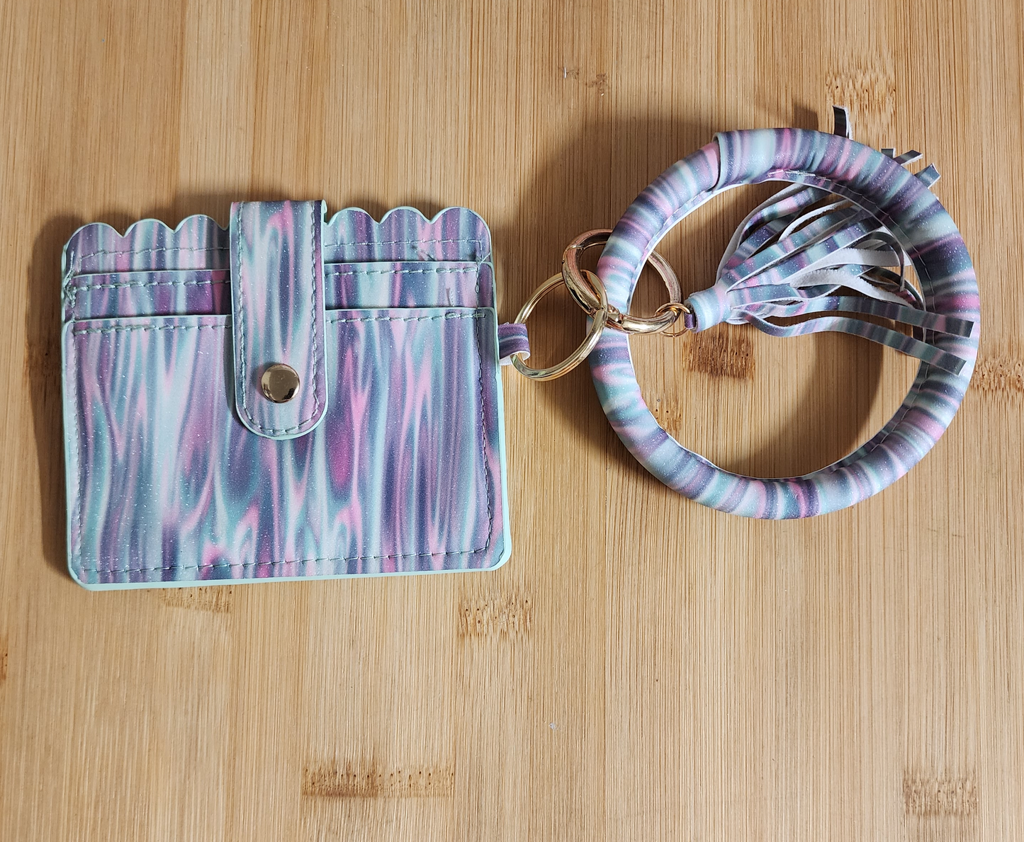 Keychain Wallet With Wristlet Bangle Bracelet