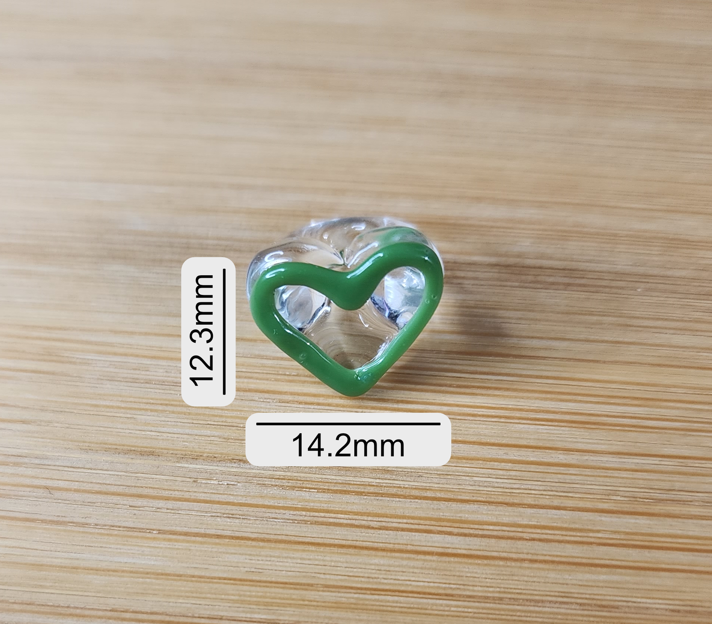 Green Heart Glass Loc Bead