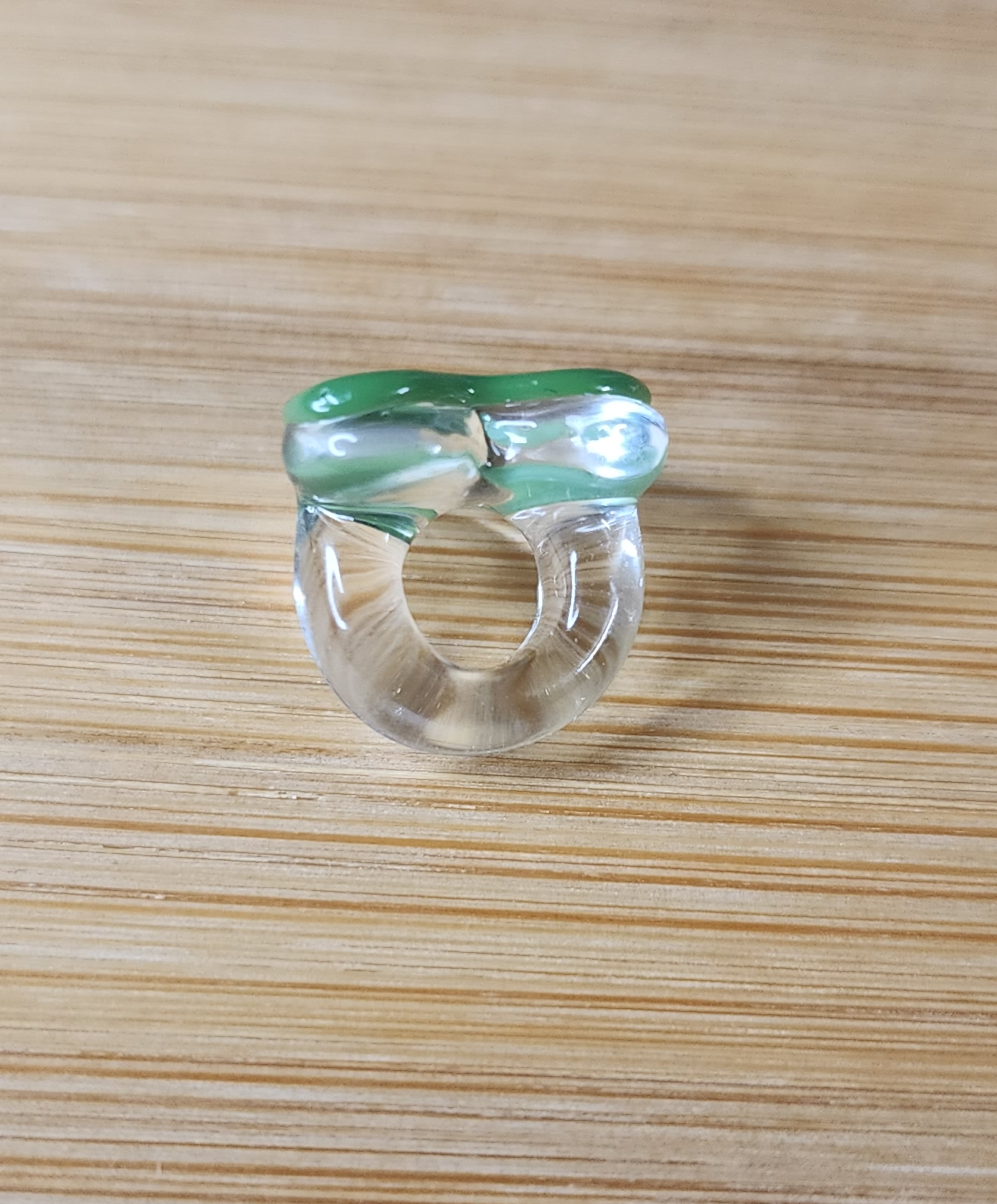 Green Heart Glass Loc Bead