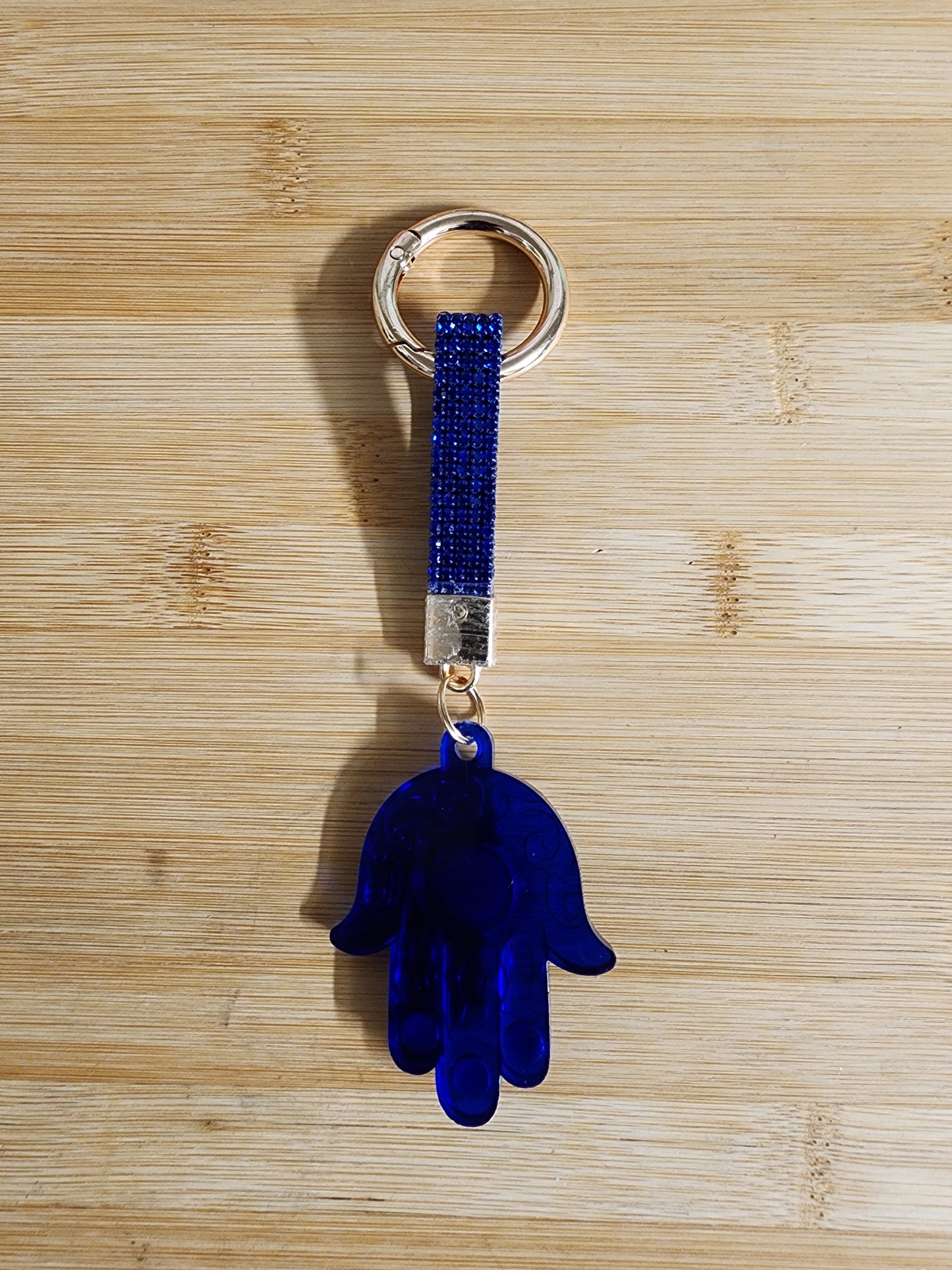 Evil Eye Hamsa and Blue Bling Keychain