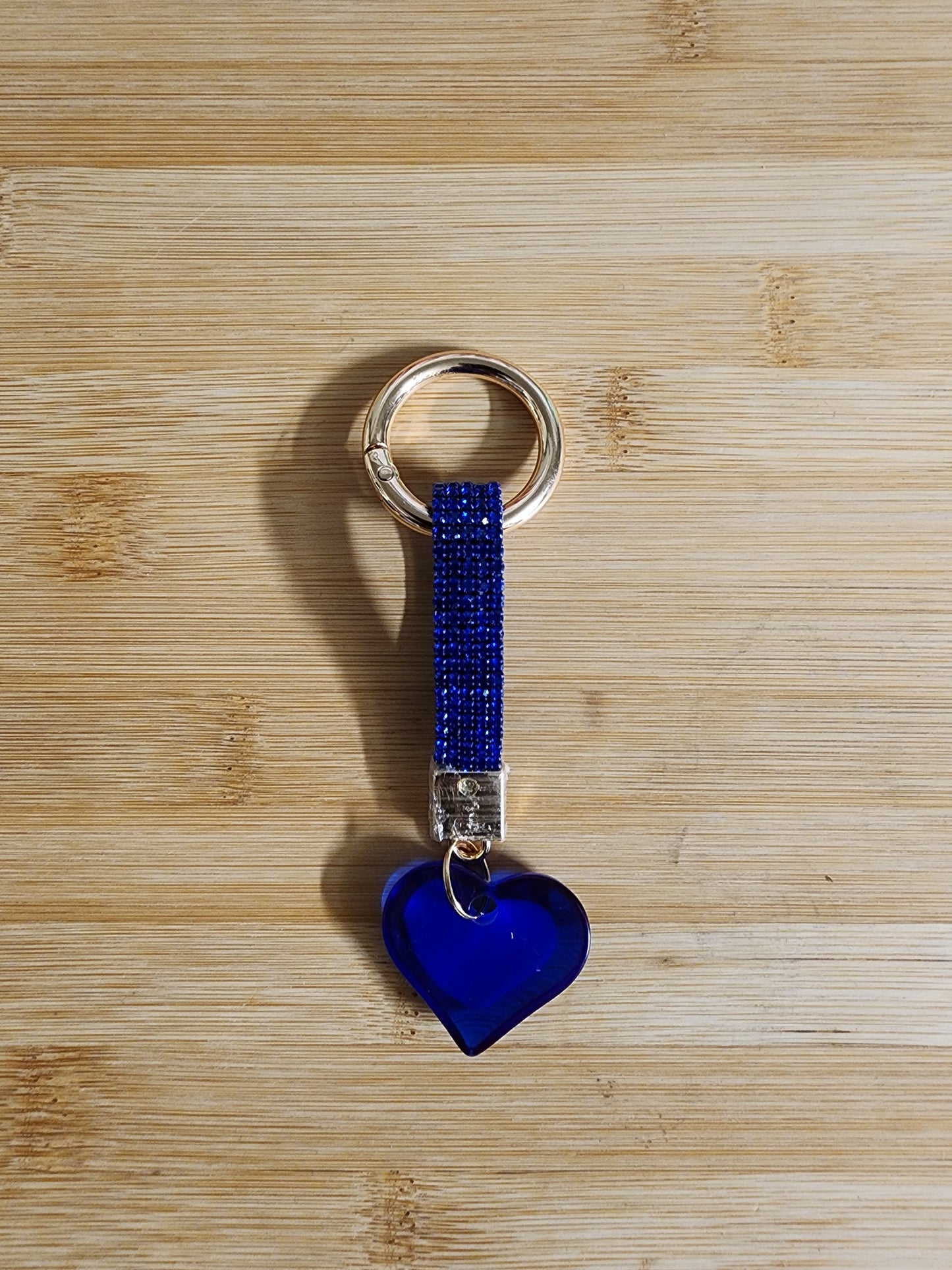 Protective Eye Heart Shape and Blue Bling Keychain