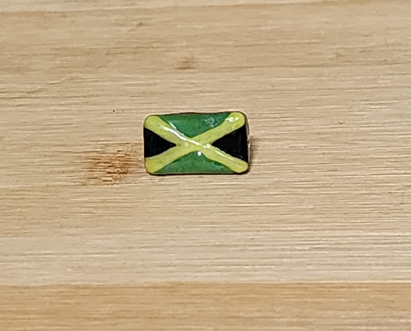 Jamaica Flag Glass Loc Bead