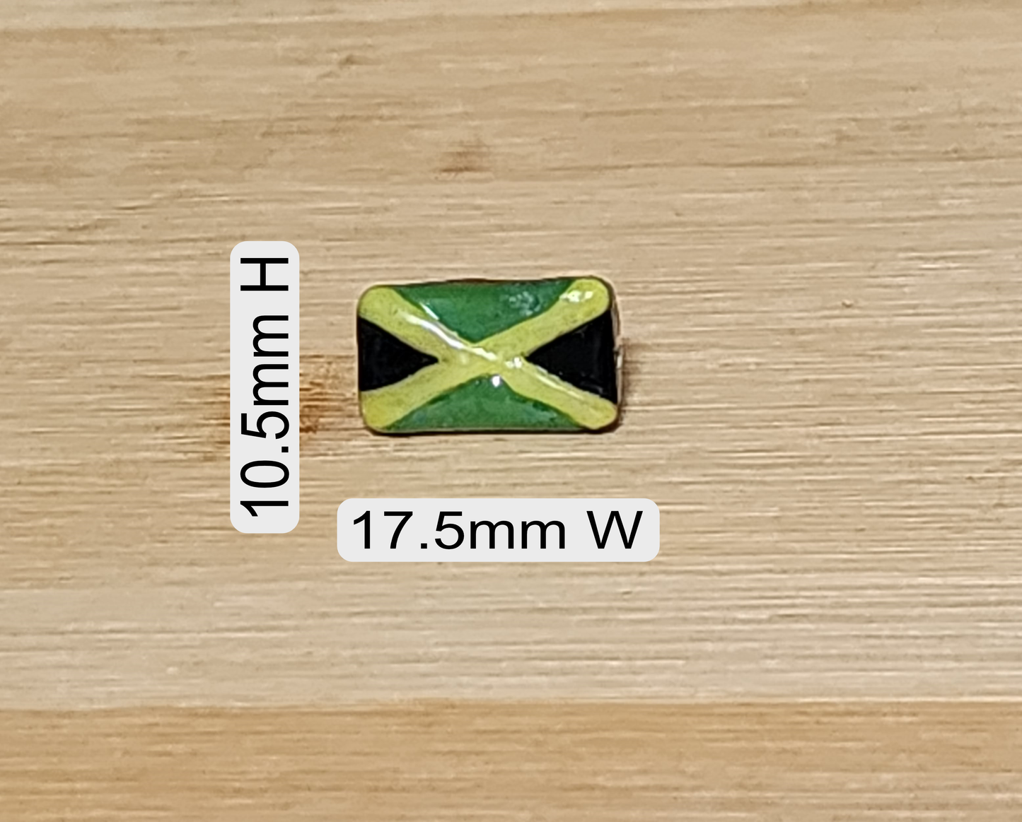 Jamaica Flag Glass Loc Bead