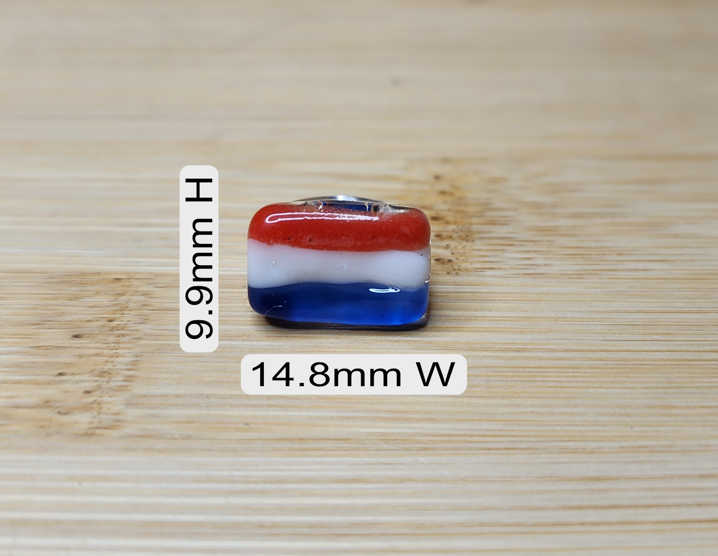 Netherlands Flag Glass Loc Bead