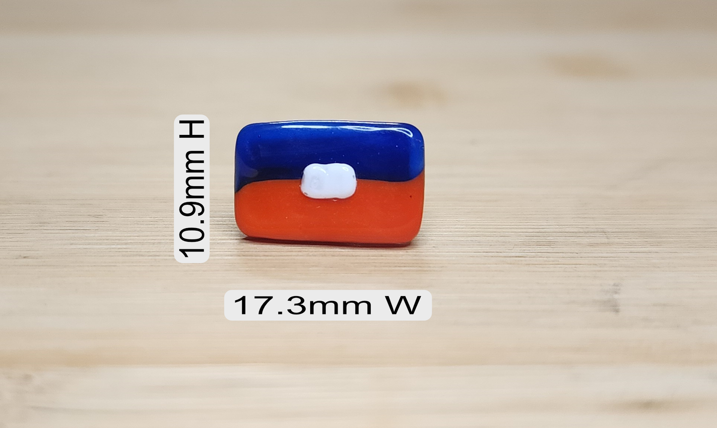 Haiti Flag Glass Loc Bead