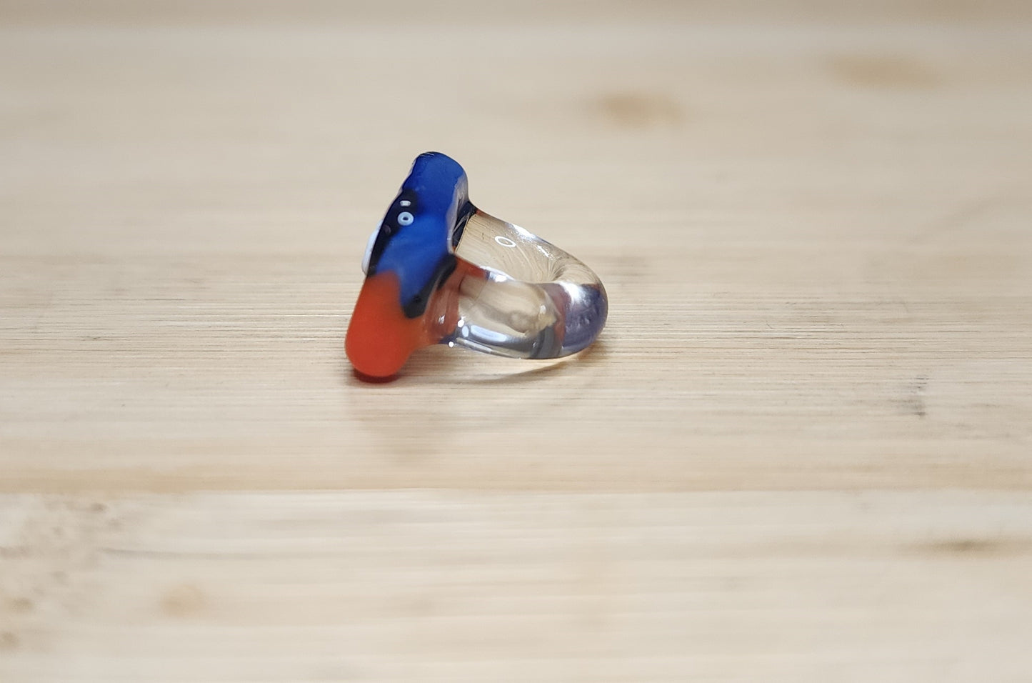 Haiti Flag Glass Loc Bead