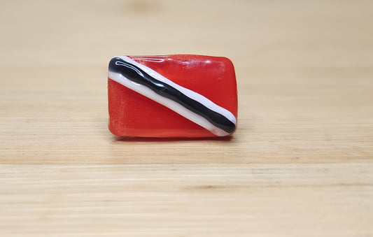 Trinidad Flag Glass Loc Bead