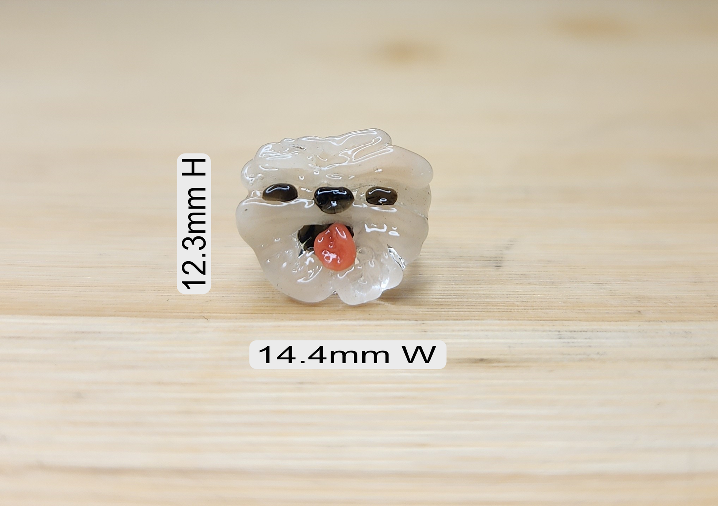 Light Brown Puppy Glass Loc Bead