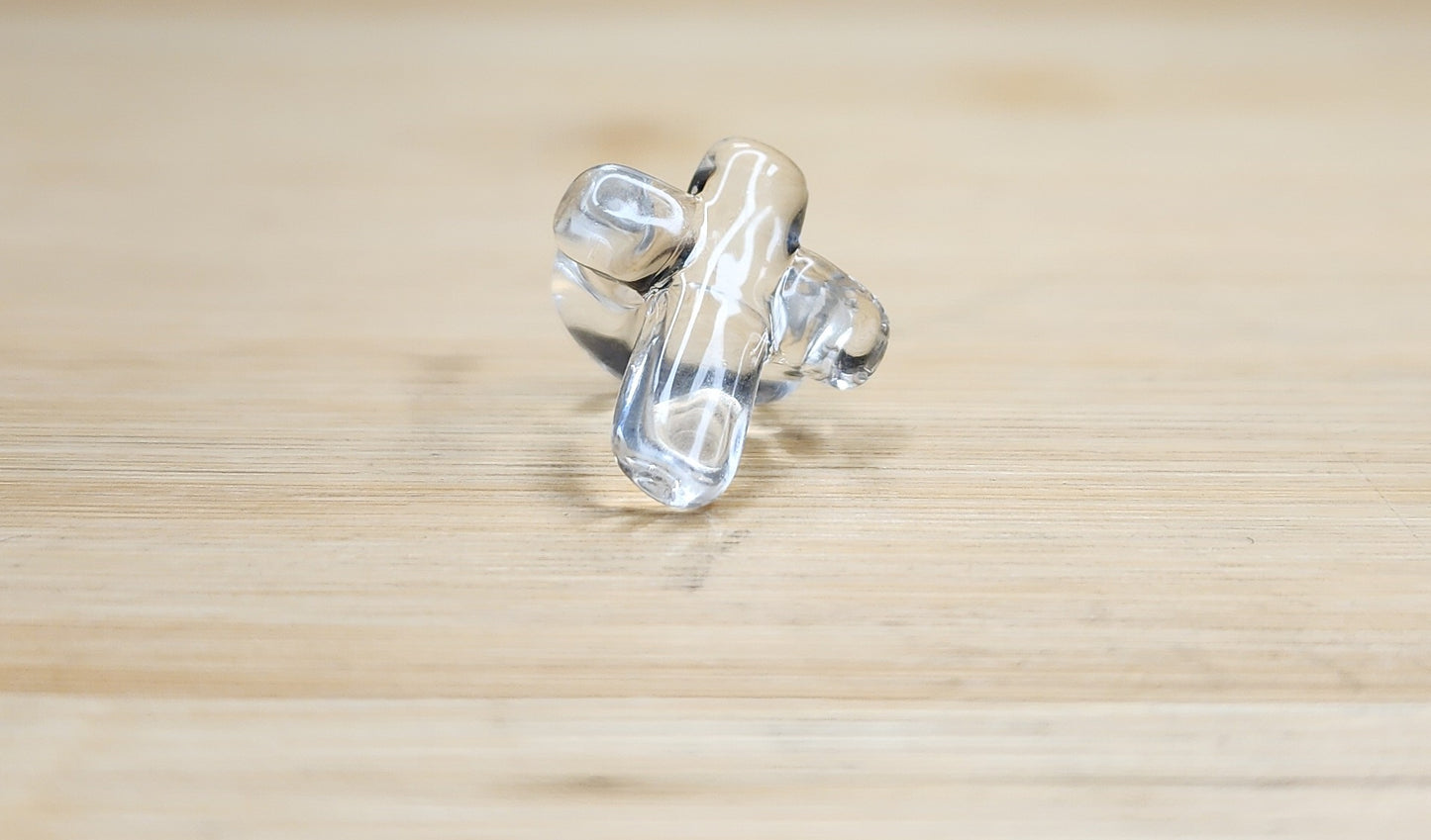 Clear Cross Glass Loc Bead