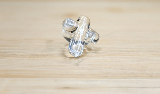 Clear Cross Glass Loc Bead