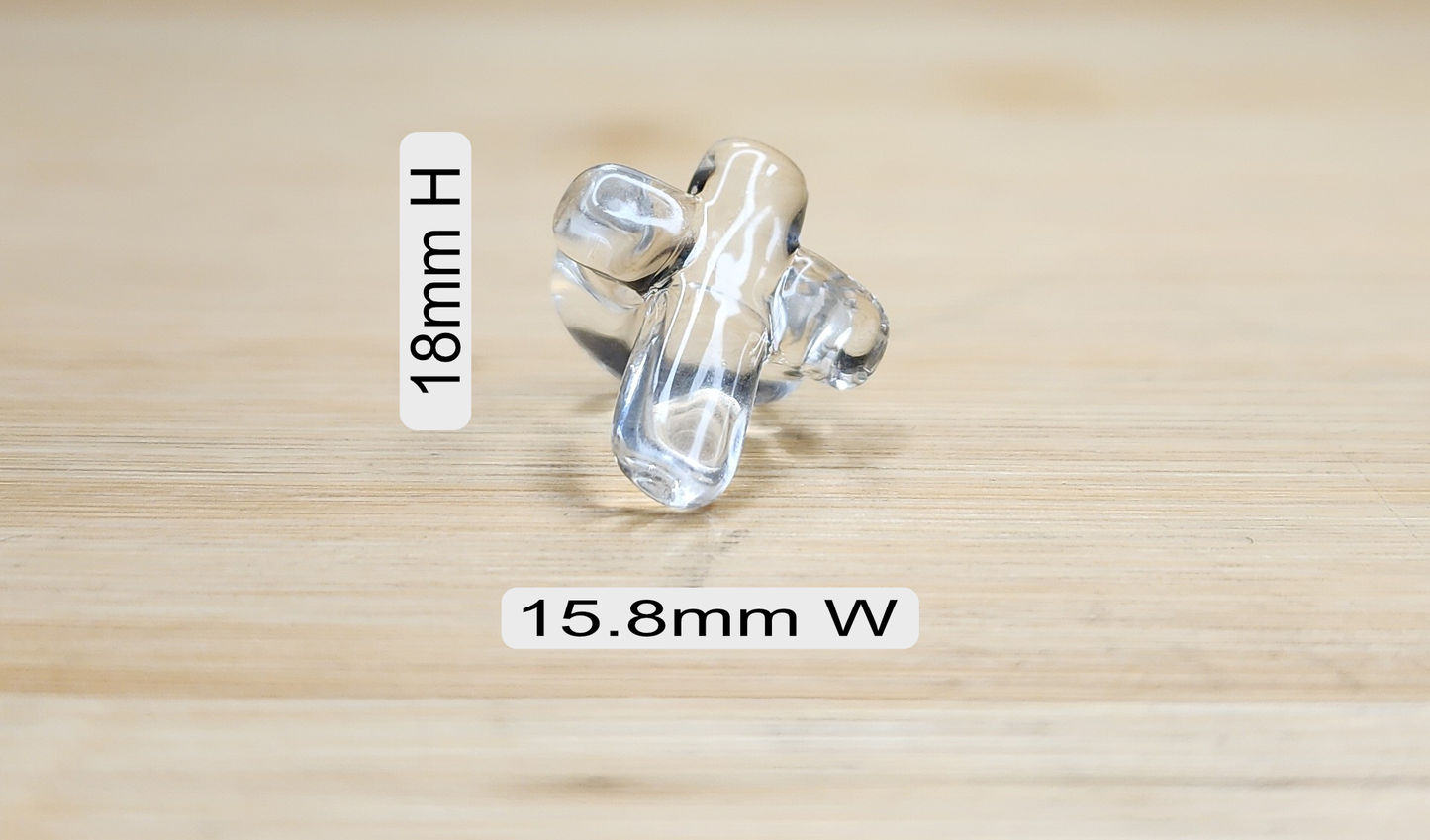 Clear Cross Glass Loc Bead