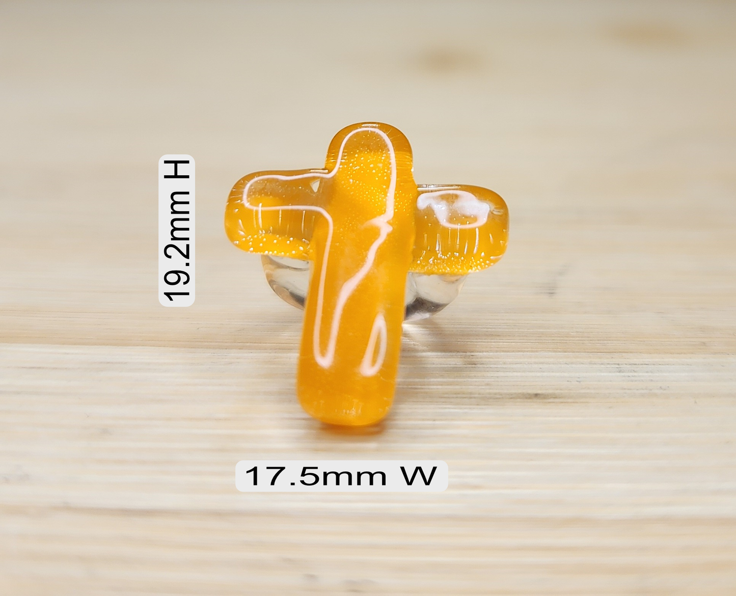 Orange Cross Glass Loc Bead