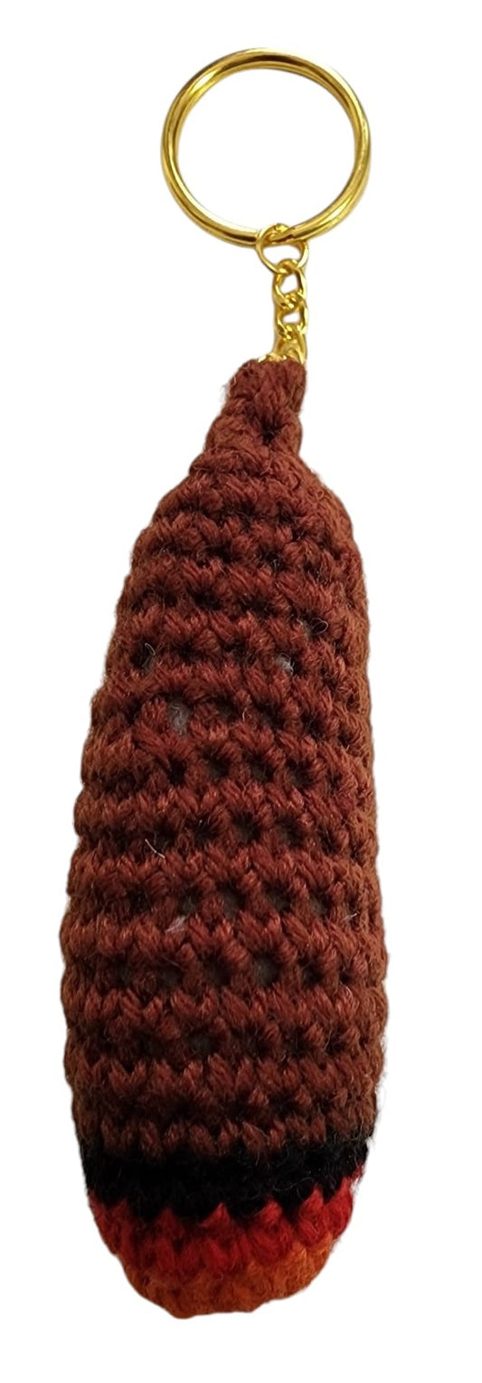 Brown Crochet Joint / 420 / Cannabis / Weed Keychain