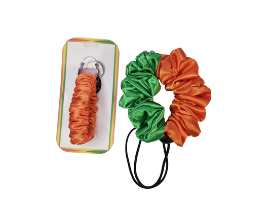 Orange Satin Scrunchie Wristlet & Satin Scrunchie