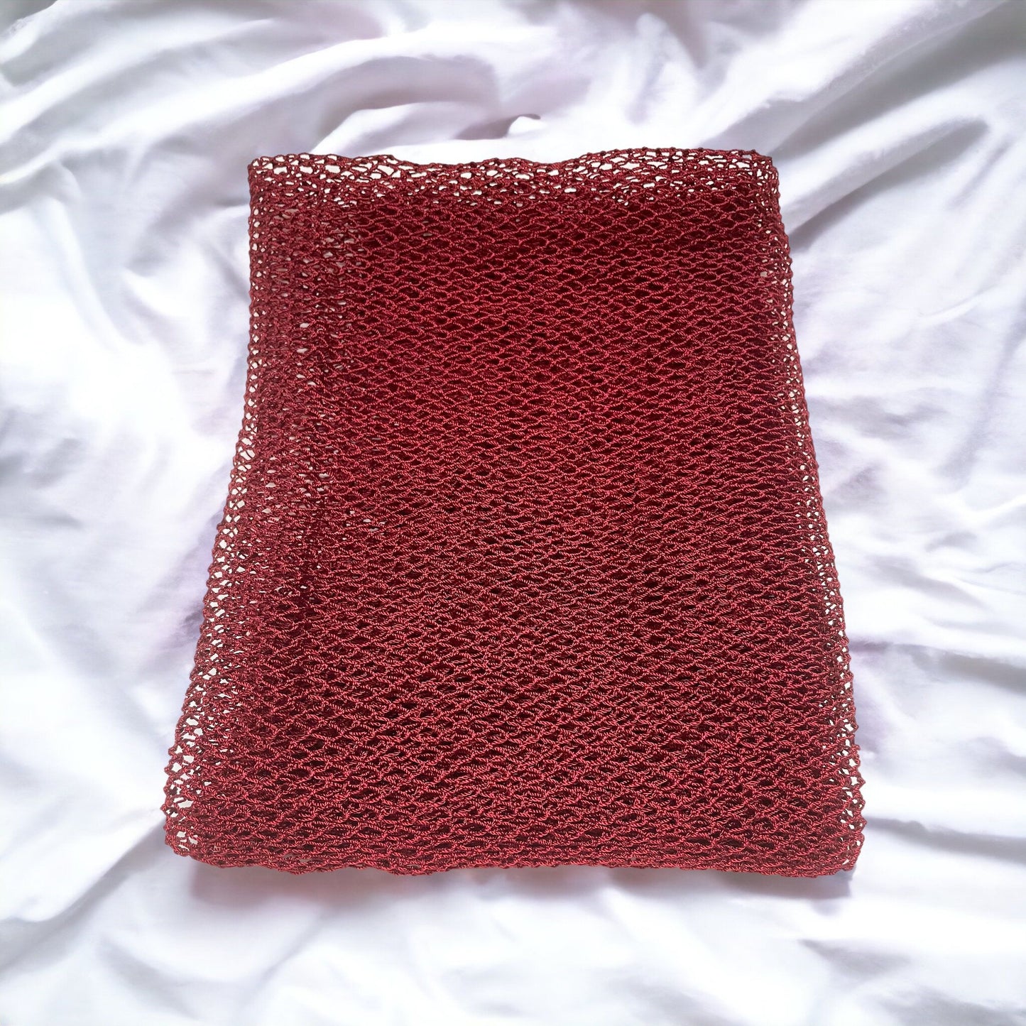 Burgundy Exfoliating Net Sponge / Sapor / Sapo