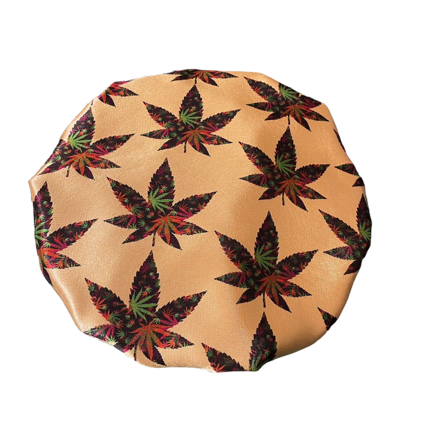 **Cannabis / Pot Head 2 Blue and Gold Satin Lined Shower Cap